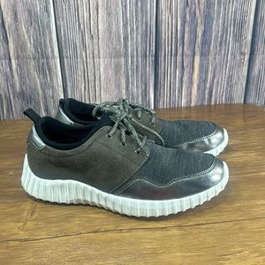 Johnston Murphy Shoes Womens Monica 9.5 Gray Nubuck/Knit Lace Up Comfortable